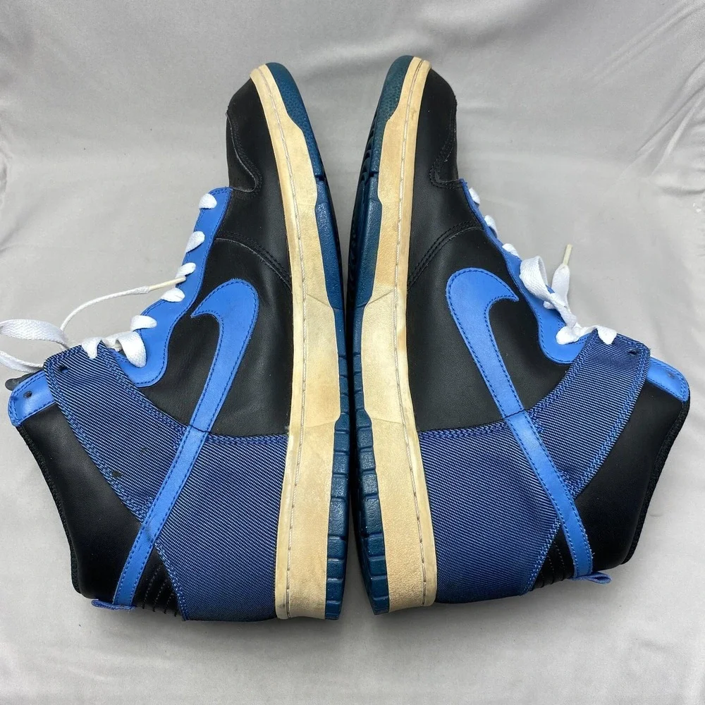 Nike Dunk High Sneakers‎ Men's Size 12 Black Blue Shoes 2009 317982041